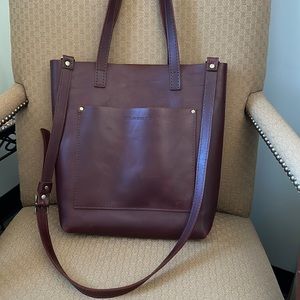 Portland Leather Goods Crossbody Tote - Cognac